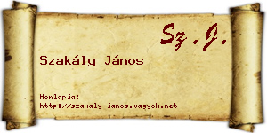 Szakály János névjegykártya