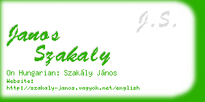 janos szakaly business card